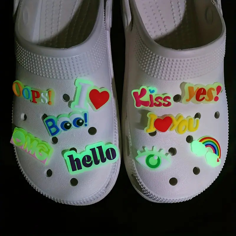 Luminous Letters Shoe Charms - Fluorescent Alphabet Shoe Charms